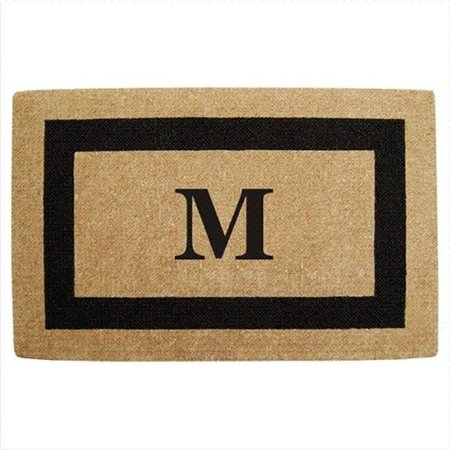 NEDIA HOME Nedia Home 02080M Single Picture - Black Frame 30 x 48 In. Heavy Duty Coir Doormat - Monogrammed M O2080M